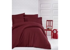 Постільна білизна євро 200*220 страйп-сатин люкс на резинці (14734)