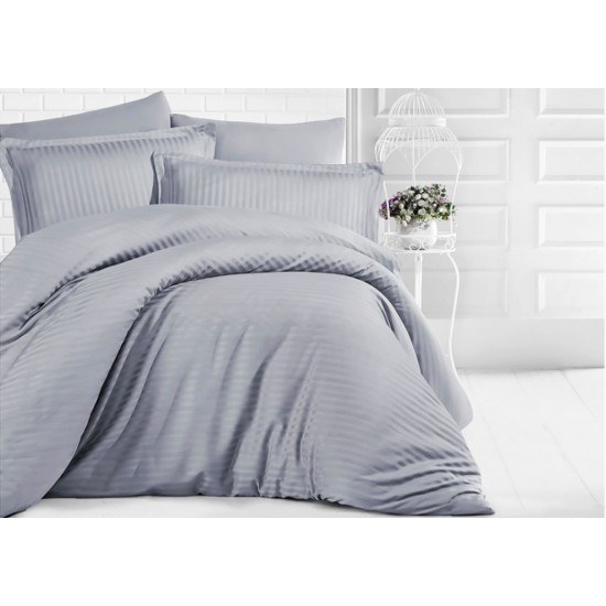 Постільна білизна євро 200*220 страйп-сатин люкс (13406) TM KRISPOL Україна