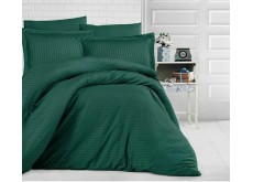 Постільна білизна сімейна страйп-сатин люкс на резинці (20630)