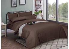 Постільна білизна сімейна страйп-сатин люкс на резинці (16958)