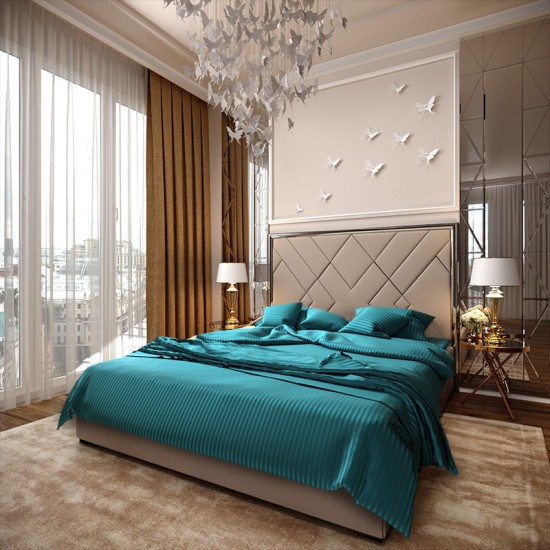 Комплект постельного белья полуторный 150*220 страйп сатин (17345) Комплект постельного белья полуторный 150*220 страйп сатин (17345)