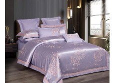 Семейный комплект постельного белья из Жаккард Сатина 4 наволочки (21163)