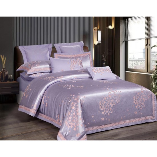 Семейный комплект постельного белья из Жаккард Сатина 4 наволочки (21163)