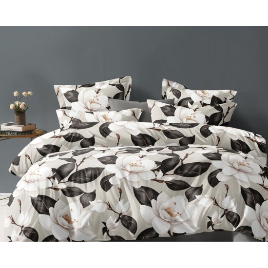 Двуспальный комплект постельного белья евро 200*220 ранфорс на молнии (23448)