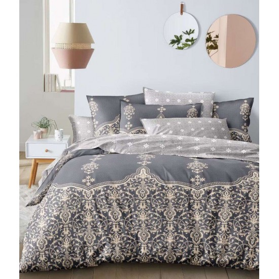 Двоспальний комплект постільної білизни на блискавці євро 200*220 Сатин Люкс (23641)