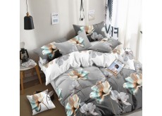 Двоспальний комплект постільної білизни євро 200*220 ранфорс на блискавці (24198)