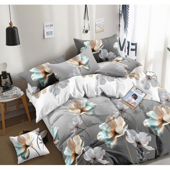 Двоспальний комплект постільної білизни євро 200*220 ранфорс на блискавці (24198) Двоспальний комплект постільної білизни євро 200*220 ранфорс на блискавці (24198)