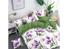 Двоспальний комплект постільної білизни євро 200*220 ранфорс на блискавці (24203)