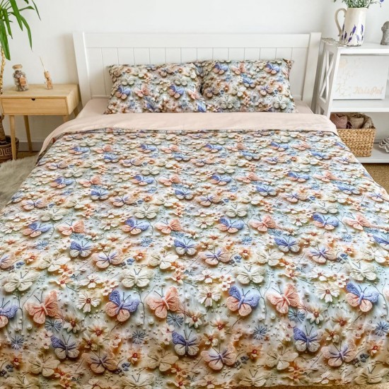 Постельное белье двуспальное евро 200*220 3D премиум ранфорс (24298)