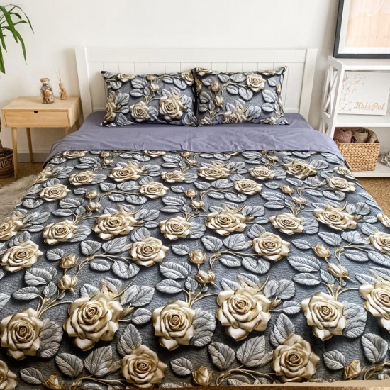 Постельное белье полуторное 150*220 3D премиум ранфорс (24265)