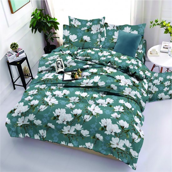 Двоспальний комплект постільної білизни євро 200*220 ранфорс на блискавці (24420)