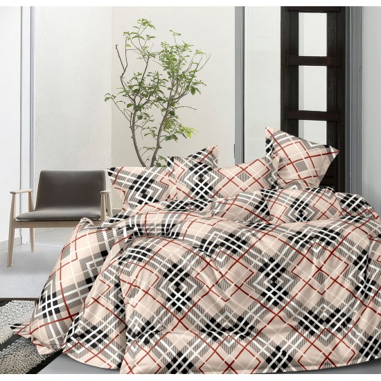 Двуспальный комплект постельного белья евро на резинке 200*220 Сатин Люкс