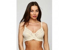 Бюстгальтер кружевной без поролона бежевый 100D 10121