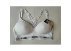 Спортивный хлопковый топик C&Y кружевная спинка белый 75В 5209