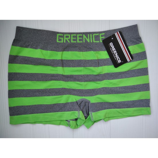 Боксеры мужские Greenice бесшовные зеленый серая полоска XL\XXL 4327