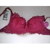 Бюстгальтер Biweier кружево без косточек двойной Push up бордовый 80В 71090