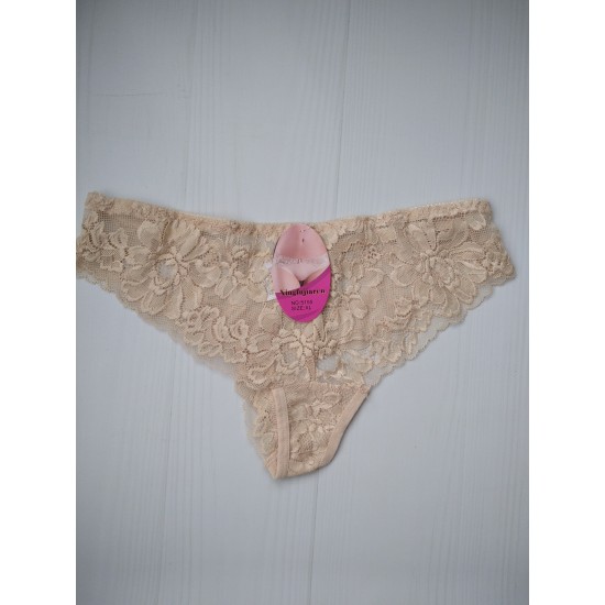 Трусики стрінги мереживо бежевий XL 46 5155