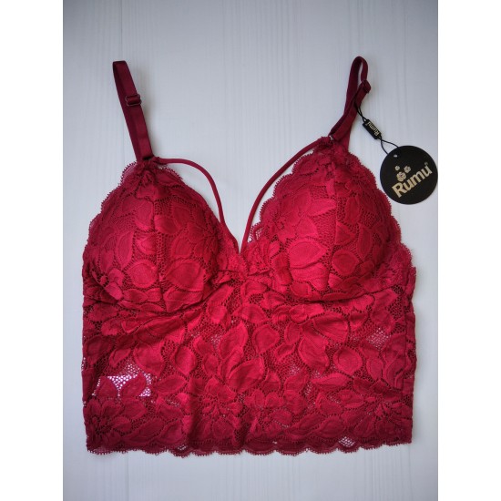 Топ Rumu браллет с портупея кружево бордовый L\XL 755