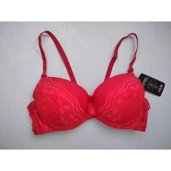 Бюстгальтер YYG кружево наполовину чашки push up красный 80В 8317