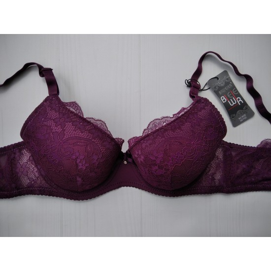 Бюстгальтер Biweier мереживний гарна спинка сливовий 75С 9028