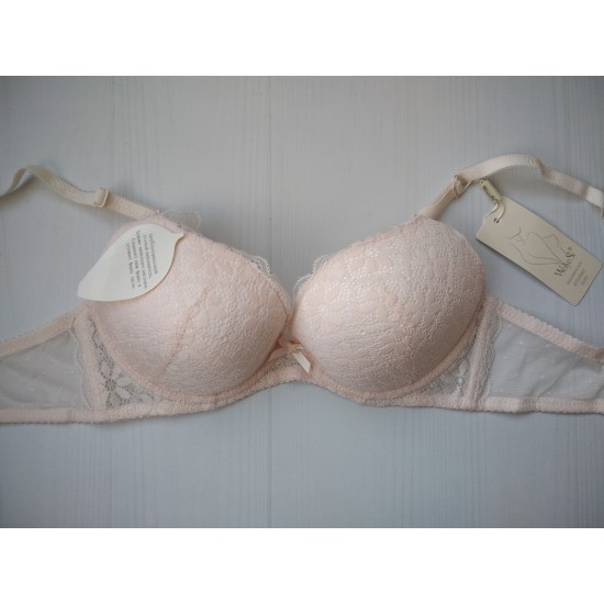 Бюстгальтер WeiyeSi push up gel кружево бежевый 80С 7039