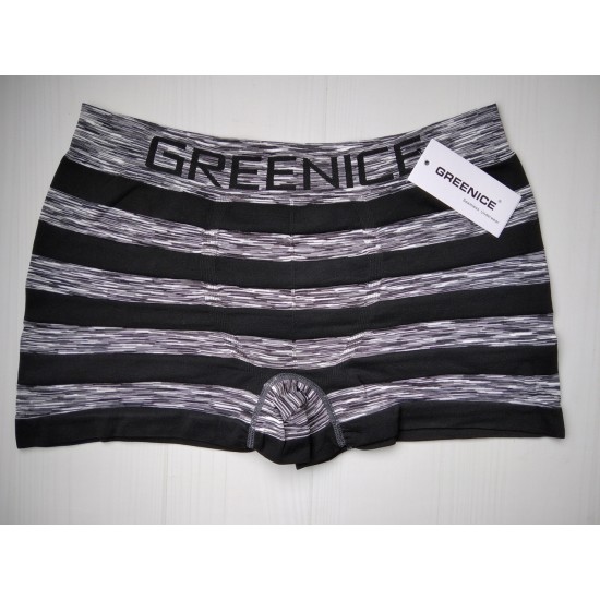 Боксеры мужские Greenice бесшовные черный серая полоса XL\XXL 4518