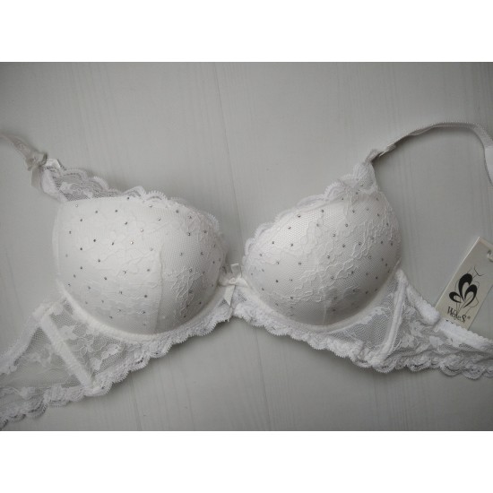 Бюстгальтер Weiyesi кружево push up рука Адама белый 80В 1370