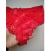 Трусики бразилиана Biweier высокая посадка кружево красный XXL 54 1941
