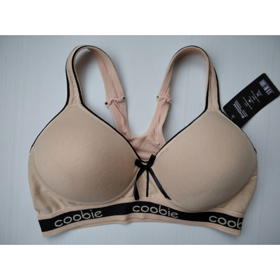 Топ спортивный на поролоновых чашках без косточек бежевый M 8335