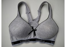 Топ спортивный на поролоновых чашках без косточек серый S 8335