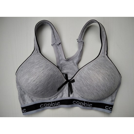 Топ спортивный на поролоновых чашках без косточек серый S 8335