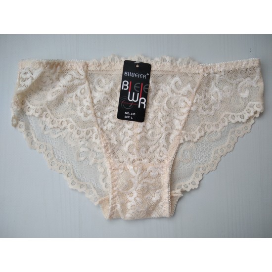 Трусики Biweier кружевные бежевый L 44 333