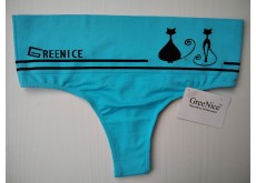 Трусики стрінги Greenice безшовні широкий пояс кішечка блакитний L\XL 2362