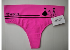 Трусики стрінги Greenice безшовні широкий пояс кішечка рожевий L\XL 2362