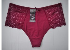 Трусики стринги Biweier высокая посадка кружево бордовый XXL 54 1939