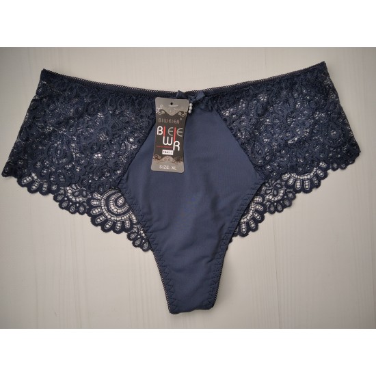 Трусики бразилиана Biweier высокая посадка кружево синий XL 50\52 1941 Трусики бразилиана Biweier высокая посадка кружево синий XL 50\52 1941