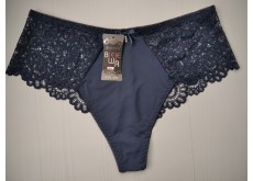 Трусики бразилиана Biweier высокая посадка кружево синий XXL 54 1941
