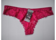 Трусики стринги Biweier кружевные малиновый XL 44\46 826
