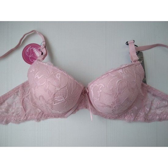 Бюстгальтер Biweier мереживо великий push up пудровий 75В 922