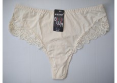Трусики стринги Biweier высокая посадка кружево бежевый XL 50\52 768