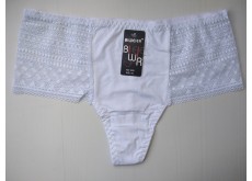 Трусики стринги Biweier высокая посадка кружево белый XL 50\52 659