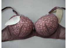 Бюстгальтер WeiyeSi push up gel мереживо коричневий 85С 7039