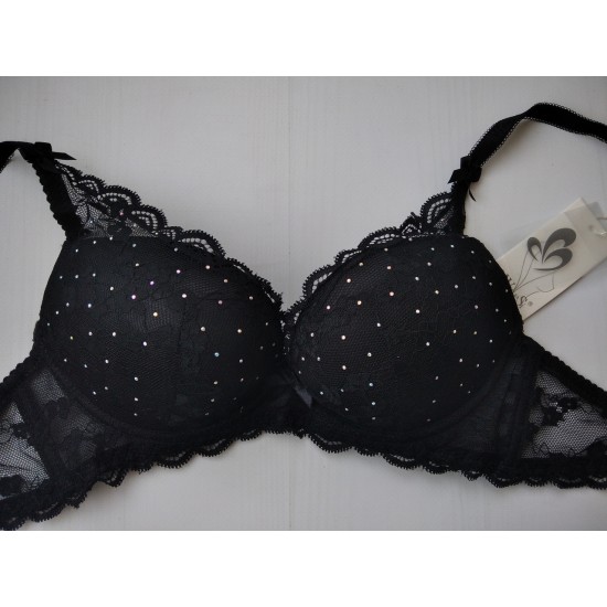 Бюстгальтер Weiyesi кружево push up рука Адама черный 75В 1370