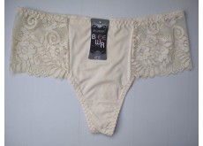 Трусики стринги Biweier высокая посадка кружево бежевый XXL 54 639