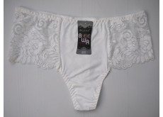 Трусики стринги Biweier высокая посадка кружево молочный XL 50\52 639