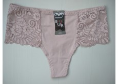 Трусики стринги Biweier высокая посадка кружево пудровый XL 50\52 639
