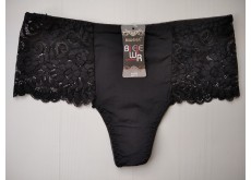 Трусики стринги Biweier высокая посадка кружево черный XL 50\52 639
