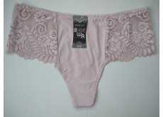Трусики стринги Biweier высокая посадка кружево пудровый XXL 54 639