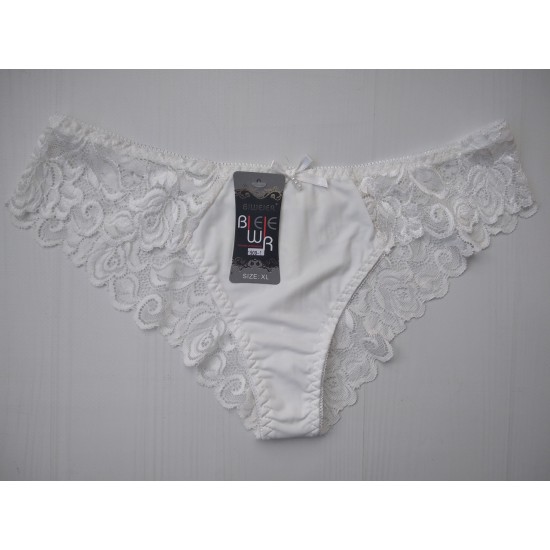 Трусики бразилиана Biweier кружевные молочный XL 46\48 1909