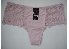 Трусики стринги Biweier высокая посадка кружево пудровый XXL 54 310